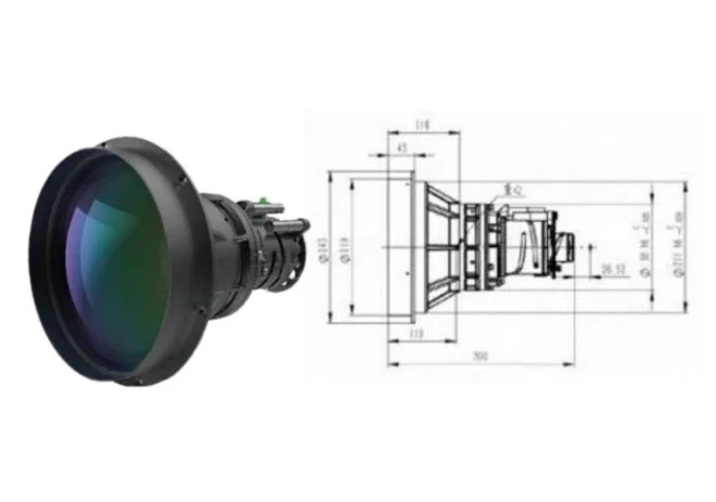 Mid-Wave Infrared continuous zoom lens 50mm-1000mm MAX-MIL50100-3